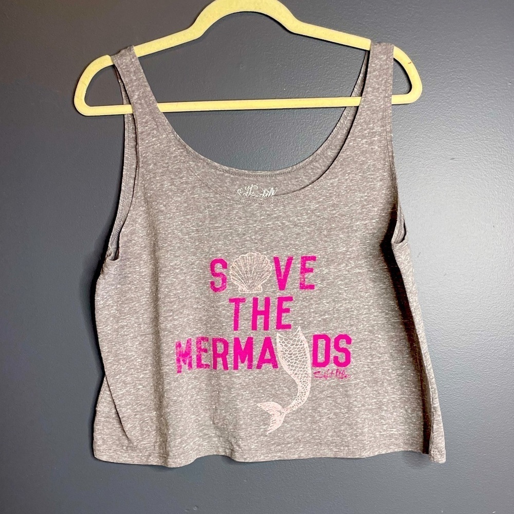Salt Life Save the Mermaids Cropped Tank Top. EUC. Size Extra Large. XL.